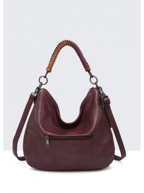 Sac porté main anse tressée en cuir synthétique