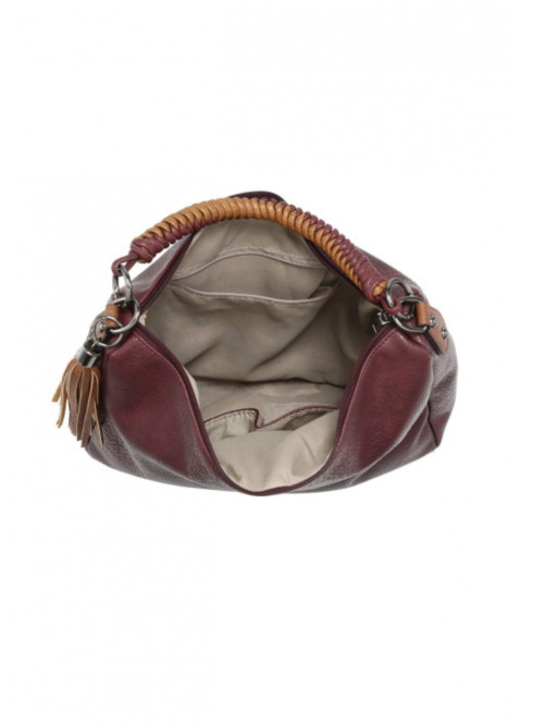 Sac porté main anse tressée en cuir synthétique