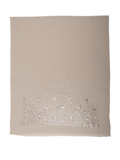 Echarpe chinée et sequins dorés