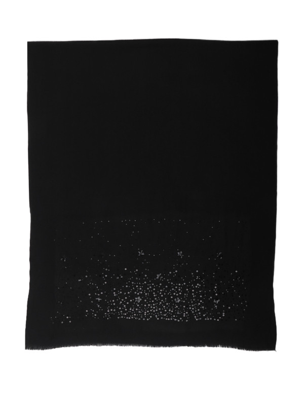 Echarpe chinée et sequins dorés