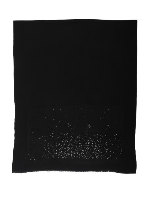 Echarpe chinée et sequins dorés