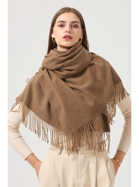 Écharpe unie avec franges