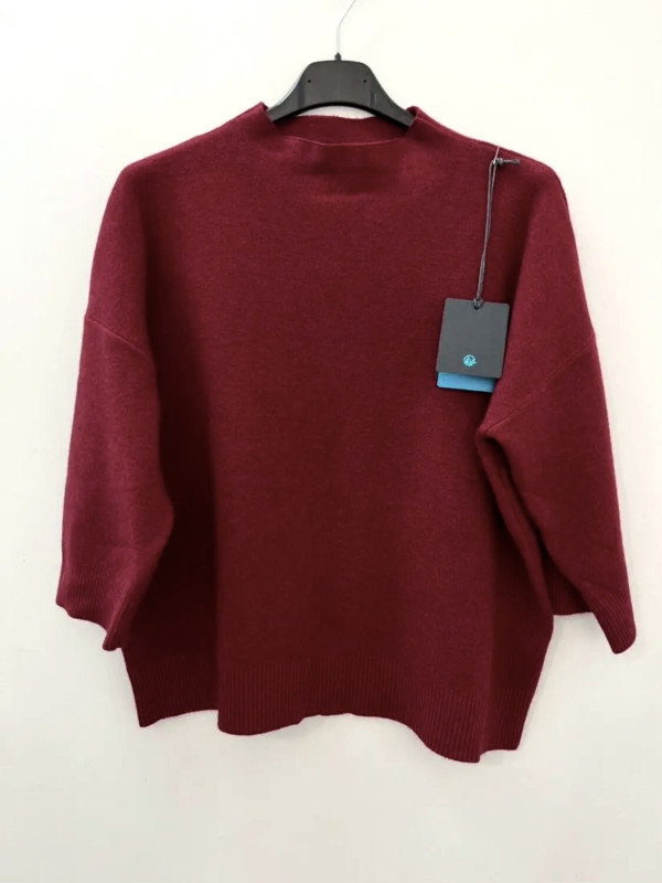 Pull crop col montant manche au coude