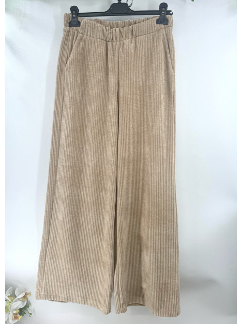 Pantalon wide leg en velours grosses côtes
