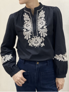 Chemise col officier avec...