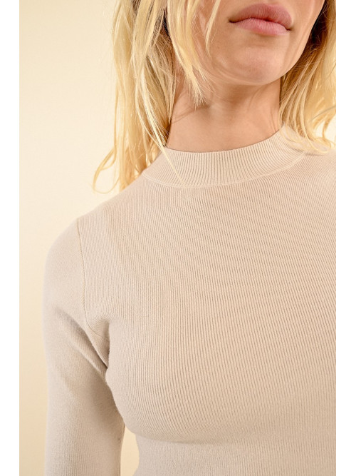 Pull col montant manches courtes