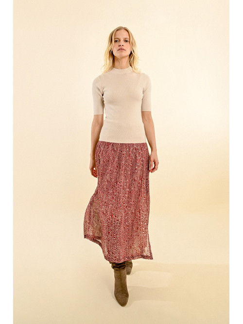 Pull col montant manches courtes
