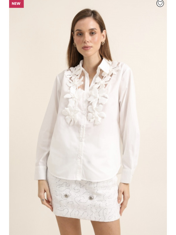 Chemise fleurs 3D