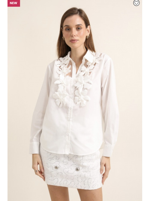 Chemise fleurs 3D