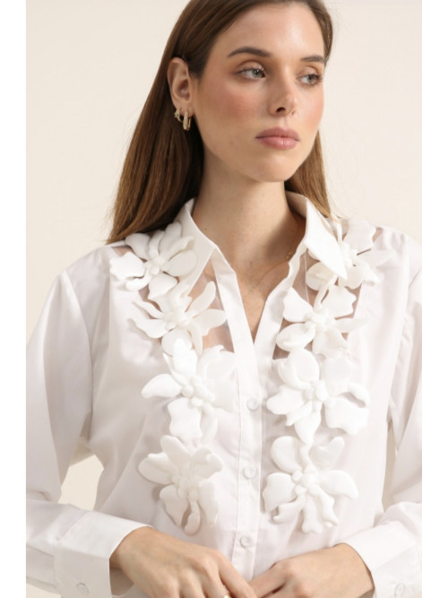 Chemise fleurs 3D