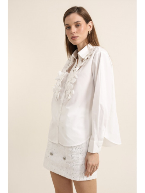 Chemise fleurs 3D