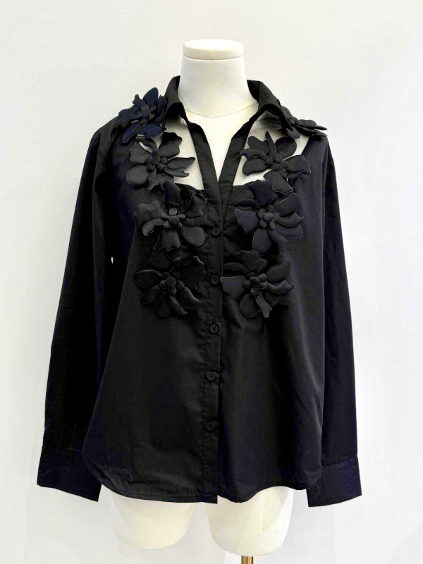 Chemise fleurs 3D
