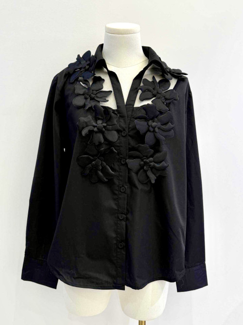 Chemise fleurs 3D