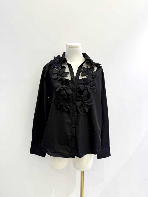 Chemise fleurs 3D