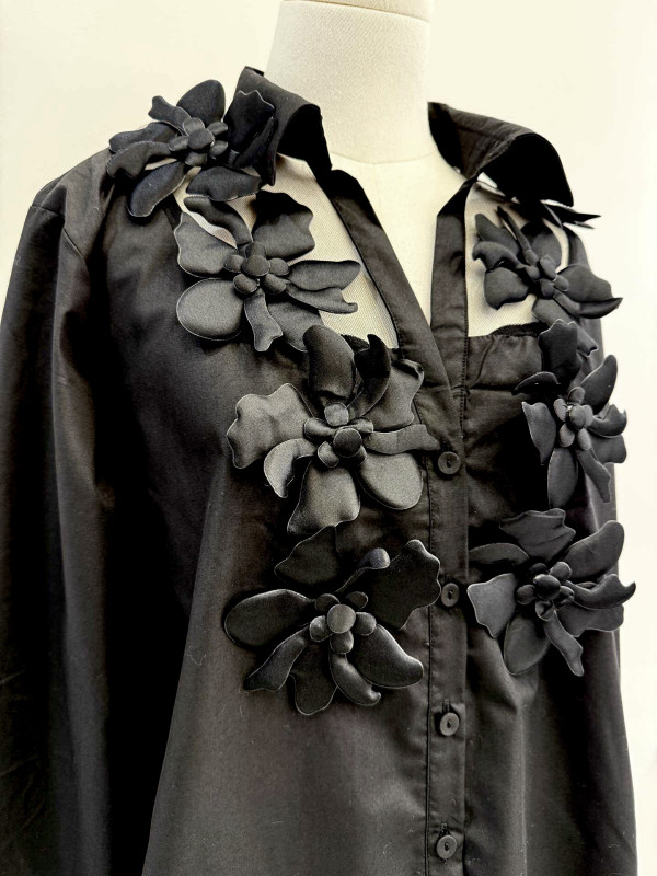 Chemise fleurs 3D