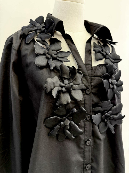 Chemise fleurs 3D
