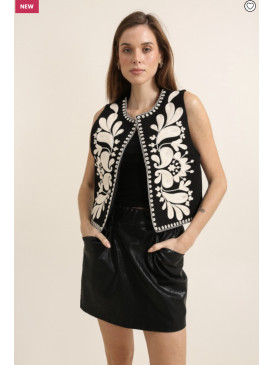 Gilet sans manche brodé