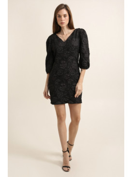 Robe courte col V motifs...