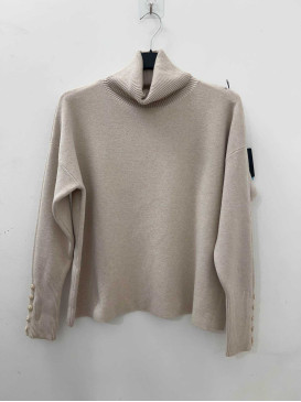 Pull col roulé coupe droite