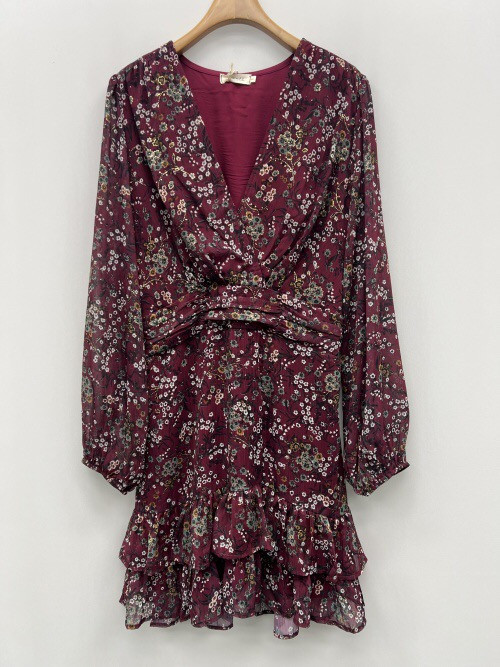 Robe courte imprimé fleuri décolleté cache-cœur Lili & Lala