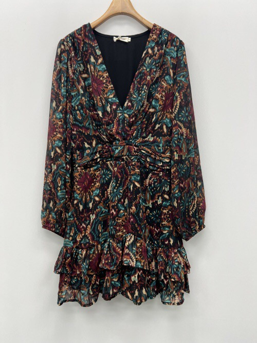 Robe courte imprimée décolleté cache-cœur Lili & Lala