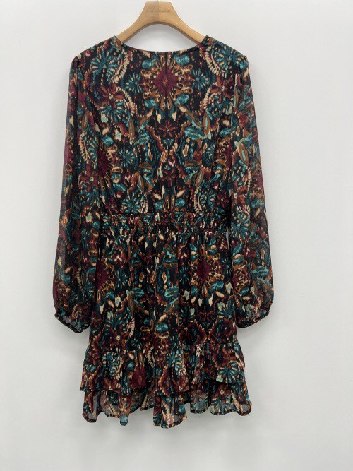 Robe courte imprimée décolleté cache-cœur Lili & Lala