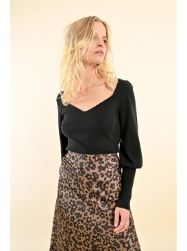 Pull col cœur manches...