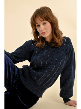 Pull avec sequins col rond...