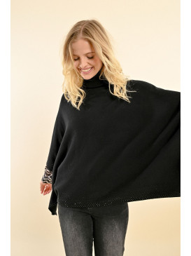 Poncho col roulé avec...