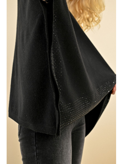 Poncho col roulé avec sequins