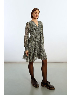 Robe courte voilage imprimé...