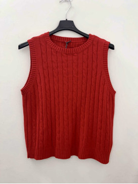 Pull torsadé col rond sans...