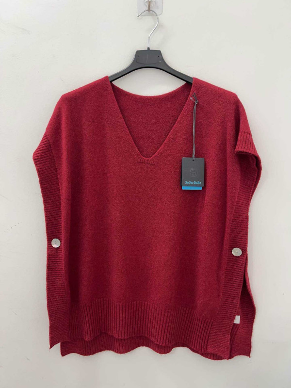 Pull oversized col V sans manches