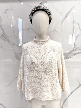 Pull maille peluche col...