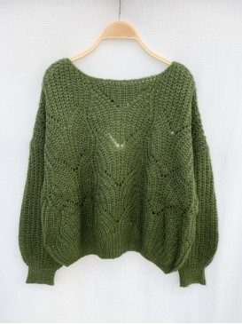 Pull col bateau maille ajourée