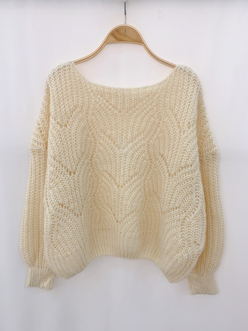 Pull col bateau maille ajourée