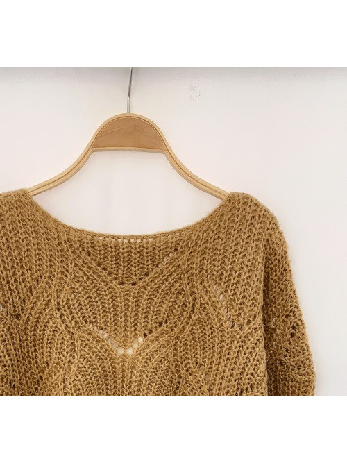 Pull col bateau maille ajourée