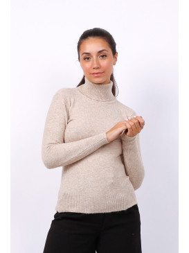Pull col roulé manches longues