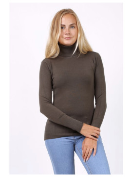 Pull fin col roulé manches...