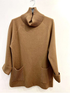 Pull long avec poches col...