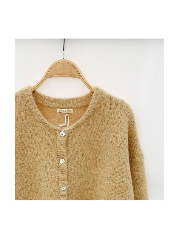 Gilet oversized col rond boutons nacre