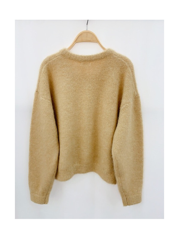 Gilet oversized col rond boutons nacre