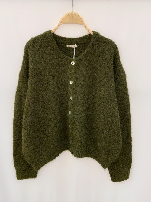 Gilet oversized col rond boutons nacre