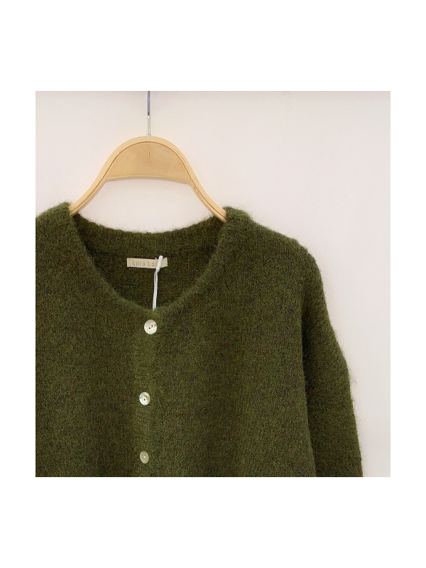 Gilet oversized col rond boutons nacre
