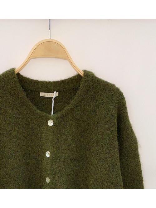 Gilet oversized col rond boutons nacre