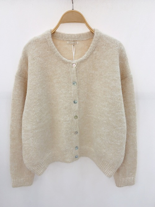 Gilet oversized col rond boutons nacre