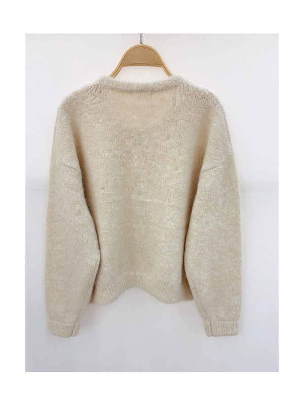 Gilet oversized col rond boutons nacre