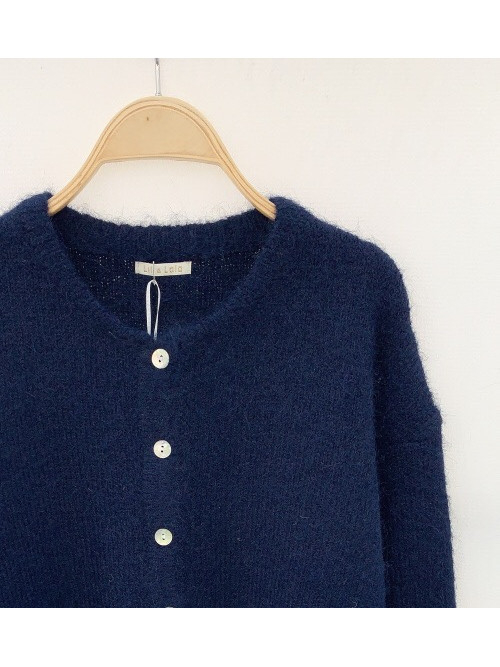 Gilet oversized col rond boutons nacre