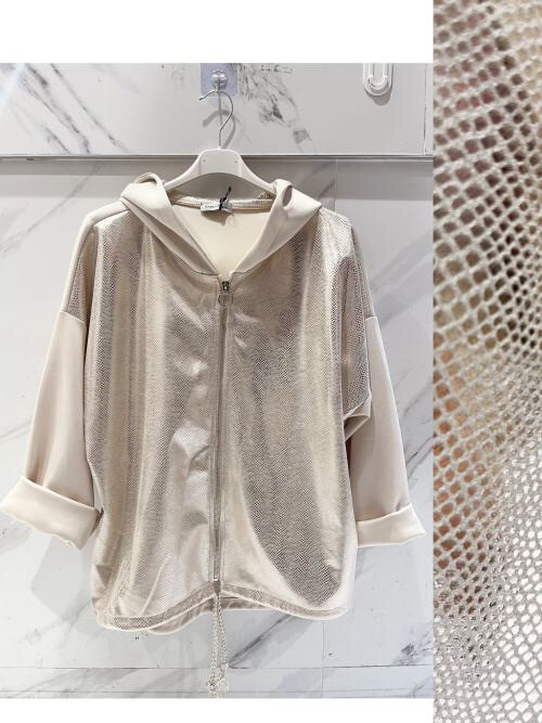 Veste à capuche façon peau de serpent