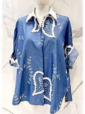 Chemise oversized chambray...